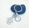 Högkvalitativ Wicca Pagan Goth Smycken Pentagram Charms Handbag Bil Key Holder KeyRing Keychain Hummerlås för dekorativ present 774