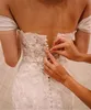 2019 New Sexy Mermaid Wedding Dresses Cheap Full Lace Appliques Off Shoulder Cap Sleeves Backless Plus Size Sweep Train Custom Bridal Gowns