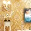 Vliestapetenrolle im klassischen europäischen Stil, gelb/graue Wandverkleidung, luxuriöse Blumentapete für Schlafzimmerwände