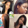 Diva1 African American Yaki Straight 360 Frontal Human Hair Wig Pre Plocked Front för svarta Kvinnor 130%