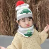 Moda - Cachecóis infantil, chapéu de pescoço, conjunto de lã de malha, homens e mulheres, bebê, presente de natal, babá
