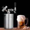 Outdoor 1.8L/64oz Stainless Steel Mini Pressurized Beer Mini Keg Kit Outdoor Portable Keg Dispenser for Camping Picnic