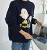 3 색 2018 가을 한국 스타일 만화 인쇄 니트 스웨터 여성 스웨터 및 풀오버 (BC6969)