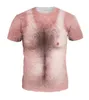 Nieuwe Mode Mens / Dames Borst Haar Muscle T-shirt Zomer Stijl Grappige Unisex 3D Print Casual T-shirt Tops Plus Size AA0143