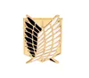 4 colori Attack on Titan Badge Spilla Shingeki No Kyojin Cabochon Spilla smaltata blu nera Patch Wings of Freedom Anime Pins SHU62