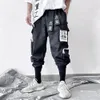 Pantaloni cargo larghi neri da uomo con cinturini Pantaloni da uomo estivi da uomo con cinturini neri bianchi da donna Hip Hop LC752