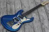 Johnny Ramone Blue Guitar Mosrite Venture 1966 Metallic Blue Chitarra elettrica Bigs Tremolo Bridge Cream Pickupgard P90 Pickups
