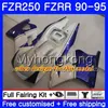 FZRR250 white castrol for YAMAHA FZR-250 1990 1991 1992 1993 1994 1995 250HM.21 FZR 250 FZR250R FZR 250R FZR250 90 91 92 93 94 95 Fairing