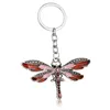 Кристаллические ключицы животные Dragonfly Antique Silver Clystone Key Chain Ring