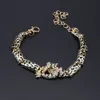 Utsökta Dubai Gold Tiger Crystal Jewelry Set Luxury Nigerian Woman Wedding Costume Design Halsband Earring Ring Armband Set308L