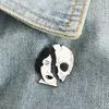 Dead Lovers Woman Skeleton Face Enamel Pins Custom Skull Brooches Bag Clothes Lapel Pin Badge Punk Cool Jewelry Gift