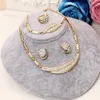 Dubai Gold Jewelry Sets Nigerian Wedding African Beads Crystal Bridal Jewellery Set necklace earrings bracelet ring set269n