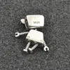 Bella Robot Charm Cuenta de esmalte de oro rosa que se adapta a la pulsera para mujer Accesorios de joyería 7055979