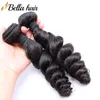 wefts 브라질 헤어 레이스 묶음 묶음 묶음 remy human hair weft with with loose wave 3pc1pc 자연 컬러 826 인치 Bellahair