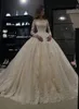 Plus Size Suknie ślubne Suknie ślubne Wysokie Fashoing Off The Ramię Z Długim Rękawem Robe Mariee Koralik Koronki Corset Vestidos de Noiva Dress