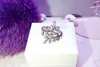 Ny Luxury Fashion CZ Diamond Leaf Ring med originalbox för P 925 Sterling Silver Wedding Present Rings Set3512022