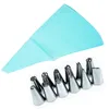 1Pc Silicone Icing Piping Cream Pastry Bag+12 Nozzles Set Cake Decorating Baking Tool with 1 Converter