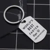 Fathers Gift Key Ring World's Farter Ever Oops I Mean Father Dad Mother Keychain Titanium Steel Keyring Family Jewelry D293N