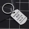 Fathers Gift Key Ring World's Farter Ever Oops I Mean Father Dad Mother Keychain Titanium Steel Keyring Family Jewelry D2889