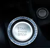 Decoração do carro adesivos de cristal diamante onebutton start anel strass círculo motor start stop anel apto para mercedes bmw thre5951474