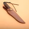 New Arrival Survival Straight Hunting Knife High Carbon Steel Drop Point Blade Full Tang Handle Knives With Leather Sheath