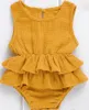 Mode Casual Slim Solid Neugeborenen Kind Baby Mädchen Kleidung Sleeveless Badeanzüge Beachwear Tutu Outfit 0-2Y Schöne