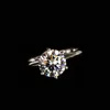 Occoppi 2 pezzi unici su anelli classici gioielli classici Six Claw Real 925 Sterling Silver White Topaz Stack CZ Diamond Diamond Wedding Matrimonio Bridal Rin178Z