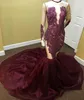 Sexig Illusion Långärmade Prom Klänningar Lace Appliques Cocktail Party Gowns Sweep Train 2019 Nya Fashion Formal Afton Dresses