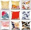 Japansk traditionell stil semester pillowcases 18x18 tum vävt bomull linne stol sett kasta kudde täcke kudde retro stil mönster fa