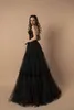 Nero 2019 A Line Prom Dresses Spaghetti Tulle Sexy Back Plus Size Abiti da sera Abiti da cerimonia Abendkleider Vestido De Festa