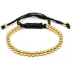 6PCS/Set Men Women Gift Classic 4MM Black Silver Gold Plated Strands Metal Beaded Bracelet for Sale