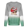 12 Styles Cat Snowman Christmas Girls Gradient do arco-íris Moletom Papai Noel Impresso capuz Tops T-shirt exterior Sweater Roupa M851