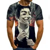 T-shirt imprimé Hommes Joker visage Mâle Tshirt 3D Clown Sleeve Short Shirts Tops Tees XXS-6XL
