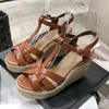 Sommer Frau Sandalen Schuhe Frauen Pumpen Plattform Keile Ferse Mode Lässig Schleife Bling Stern Dicke Sohle Frauen Schuhe