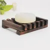 Saboneteiras de madeira de bambu natural Saboneteira de madeira suporte de armazenamento Rack placa caixa recipiente Saboneteiras de banho CCA11546-1 60 pçs