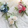 Ręcznie robiona symulacja Wedding Flower Groomsman Obrębnik Gość Boutonnieres Corsage Druhny Bride BRIDE FLUSES12976