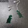 KUGUYS Mode Acryl sieraden Custom Clear Acryl Lange drop oorbellen Geschenk 4 kleuren Kleine dinosaurus Dange oorbel voor dames8839149