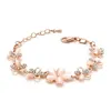 Vente en gros - Cat's Eye Opal Flower Chain Bracelet Charmant 18K Rose Plaqué Or Couleur Femmes Bracelet Pour Femmes Bijoux