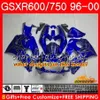 Lichaam voor Suzuki Srad GSXR-600 GSXR750 1996 1997 1998 1999 2000 1HC.67 GSX-R750 GSXR 750 600 GSXR600 96 97 98 99 00 Lucky White Fairing Kit