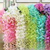 1 Set 12pcs 110 cm Wisteria de seda artificial Wisteria Fake Garden Colgando Flor Planta Vine Inicio Fiesta de Boda Decoración