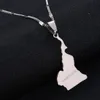 Республика из нержавеющей стали Du Cameroun Карта подвесное ожерелье Douala Yaounde Africa Jewelry Cameroon Map Chain Jewelry2913