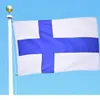 Finnland-Flagge, groß, 90 x 150 cm, Polyester, FI, finnisches Nationalbanner, für drinnen und draußen, Länderflaggen von Finnland, 90 x 150 cm, zum Aufhängen