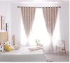 Star Curtains Openwork finished Princess wind children's window curtain bedroom living room blackout cloths+yarn