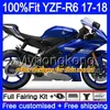 Kit de injeção para YAMAHA YZF600 YZF R6 YZF 600 YZF-R6 17 18 Cor brilhante quente 248HM.36 YZF R 6 YZF-600 YZFR6 2017 2018 Carenagem Corpo + 7 Presentes