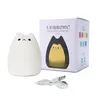 Topoch USB laddningsbar nattljus för barn bärbar silikon färgglada led leende söta kawaii nattljus frisk kattlampa baby lig307u