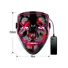 Masque d'Halloween LED Glow Mask 3 Modes EL Wire Light Up The Purge Movie Costume Effrayant Cosplay Party Masks ZZA1251 60PCS