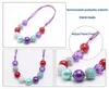 Baby Girls Adjustable Rope Necklace Kids Chunky Beads Bubblegum Necklace For Child Toddler Jewelry Charming
