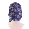 Kvinnor Tjej Satin Wide Band Solid Color Caps Bonnet Headwrap Cancer Chemo Beanie Headwear Hårtillbehör