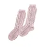 2020 Summer Kids fishnet socks Sweet girls lace hollow crochet knee hight socks children cotton breathable princess socks C6365