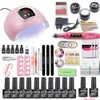 Nail Art Kits 72W Lamp Set For 20 Color Polish Kit 35000RPM Drill Machine Tool Acrylic